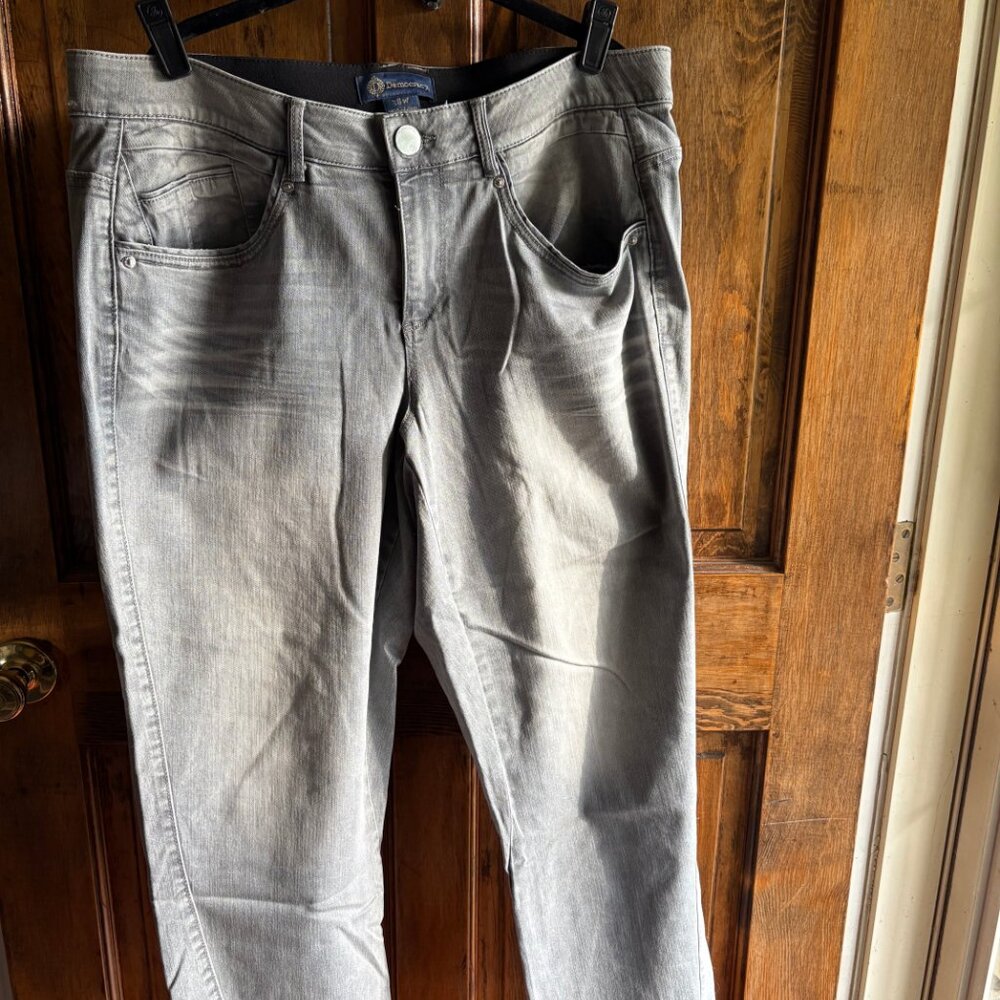 NWOT Democracy "Ab"solution® Straight-Leg spliced hem ankle jeans Sz 18W